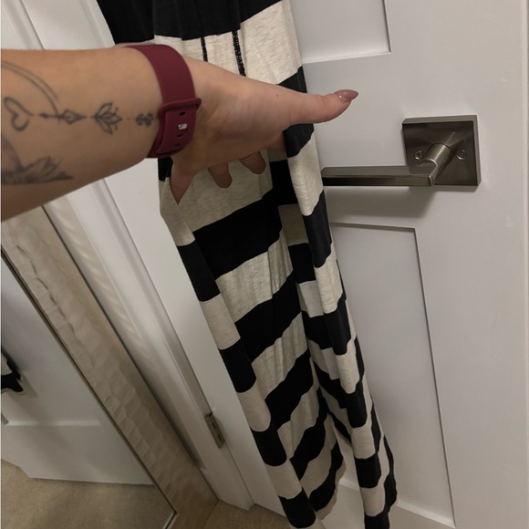 Lulu Lemon Striped Black and Cream Maxi Dress - Picture 3 of 4